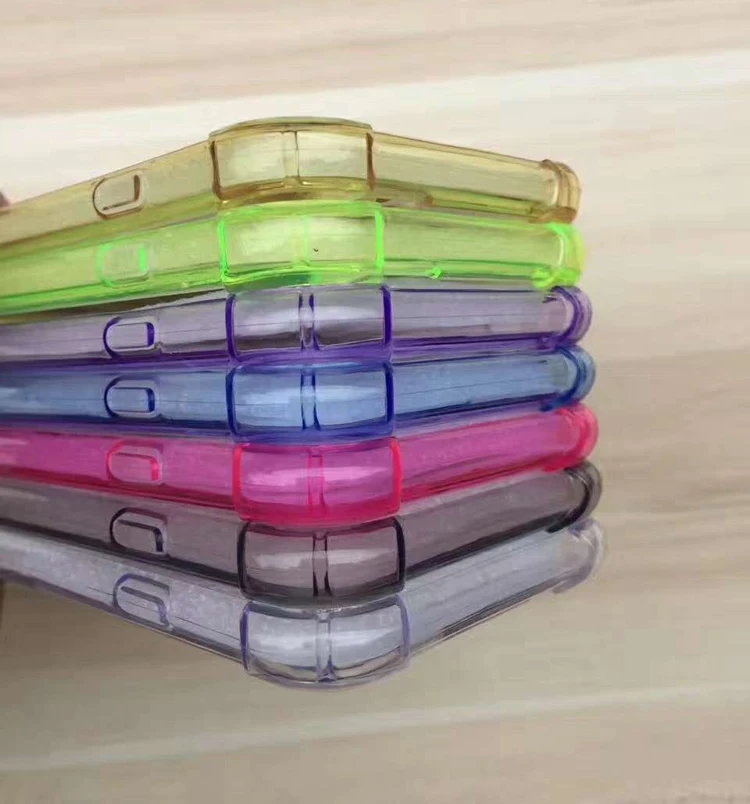 

Shockproof transparent acrylic hard pc back color soft tpu bumper 2in1 phone cover case for motorola g7