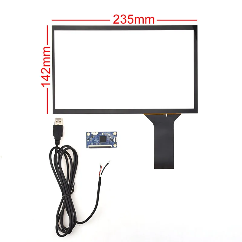 

10.1 inch 235*142mm 10-point 16:9 Capacitive Touch Screen+USB Controller