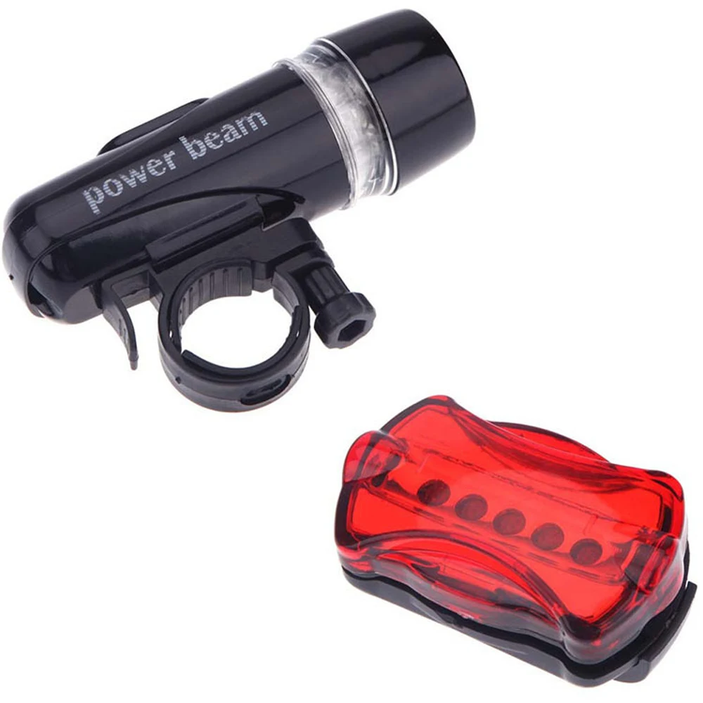 

High Quality 5 Led Bicycle Front Head light+Tail light Set Waterproof Road MTB Mountain Bike Rear Light Cycling Lamp Flashlight, Black