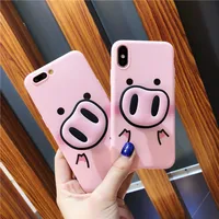 

Cute Cartoon Pig Funny Nose TPU Soft Phone Case For iphone X XS Max XR 6 6s 7 8 plus