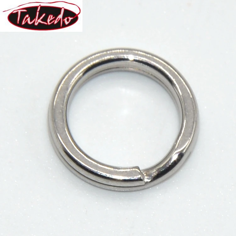 

TAKEDO 100pcs per bag Heavy Duty stainless steel fishing gear safety interlock hooked Split ring series, Natural
