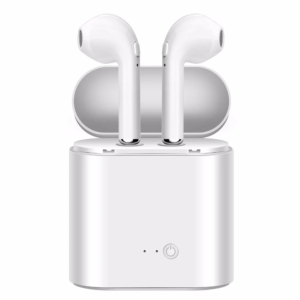 

Wireless in ear TWS Earphone True wireless Sport pair double earbuds Headset bt headphones i7s plus, White