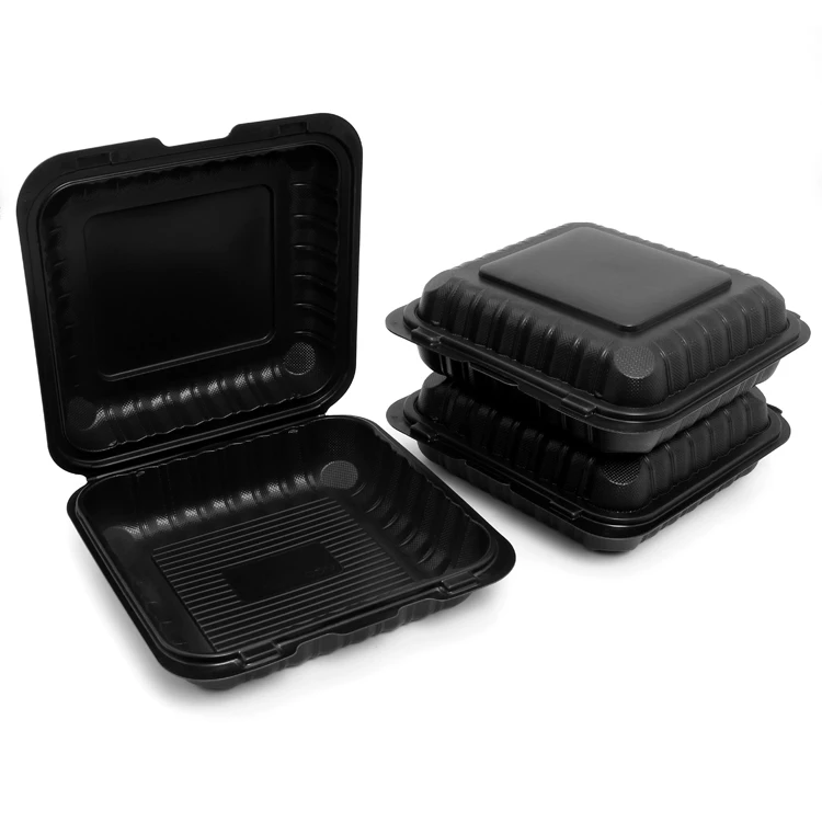 

Biodegradable food grade To-Go Containers With one or three Compartments, Clear/white/ black/beige