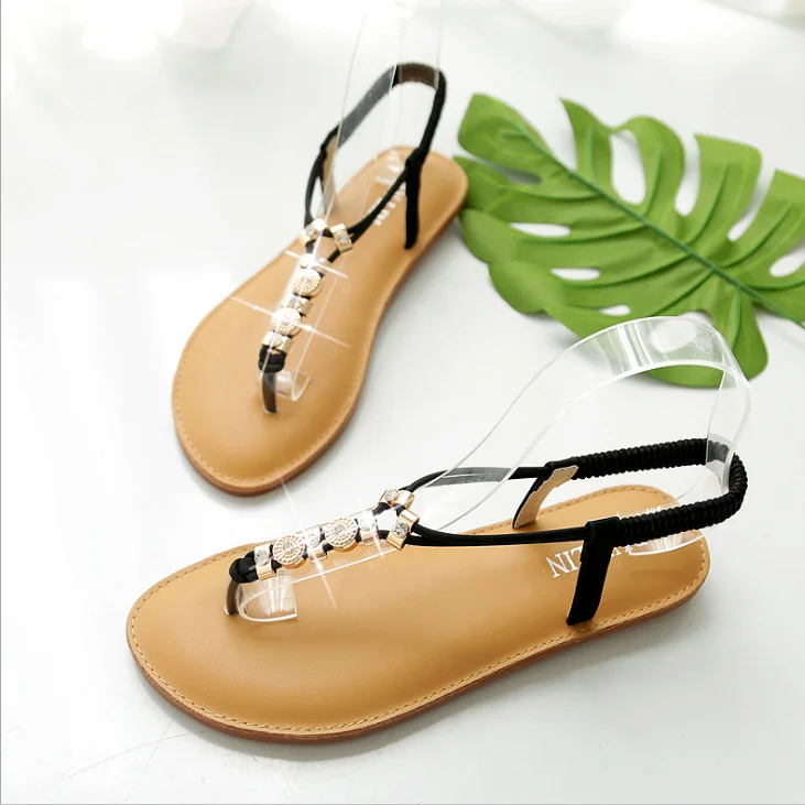 

fashion designer shoes casual flat sandals for women and ladies, White, black, beige