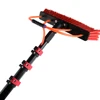 Extenclean window washing telescopic water flow through brush with long handle extension pole