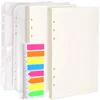 A5 Loose-Leaf Pockets Index Tabs with Ruler A5 6 Holes Refillable Paper for 6-Ring Binder Leather Journal Notebooks