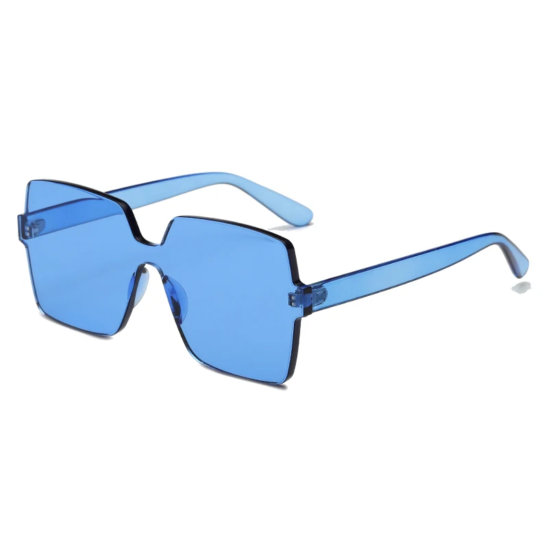 

2019 New Fashion Large Frame Square Rimless Sunglasses for Women, 8colors