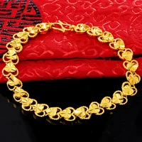 

Hot Sale Vietnam Alluvial Gold Bracelets Women Jewelry No Fade Star Heart Chain Bracelets Design