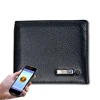 Wholesale Two-way Searching Anti- lost Mens Wallet Litchi Pattern Second Layer Genuine Leather Smart Bluetooth Wallet for Men