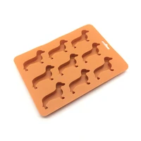 

BHD BPA Free Flexible Dachshund Ice Cube Tray Silicone Dog Shape Mold for Candy Making