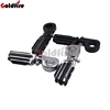 Goldfire 1-1/4" 32mm Metal Short Angled Adjustable Highway Foot Pegs w/Engine Guard Bar Mount Bracket Suit for Harley Honda Etc
