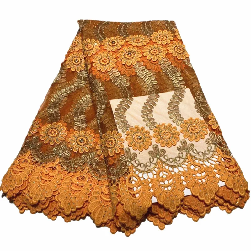 

Beautifical 2019 orange african lace fabric net lace fabric french lace fabric for wedding ML38N103, Customized