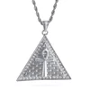 Ancient Egyptian Eternal Pyramid 316L Stainless Steel Pendant Silver Plated
