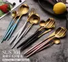 Long Handle 4Pieces Cutlery Set Stainless Steel Flatware