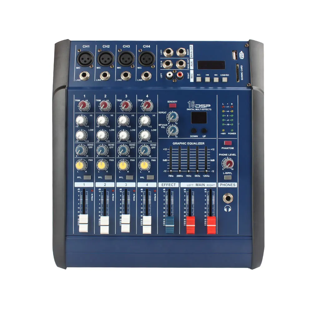 

ELM Factory wholesale 250W*2 audio mixer amplifier professional mixer audio effect sound mixer dj console