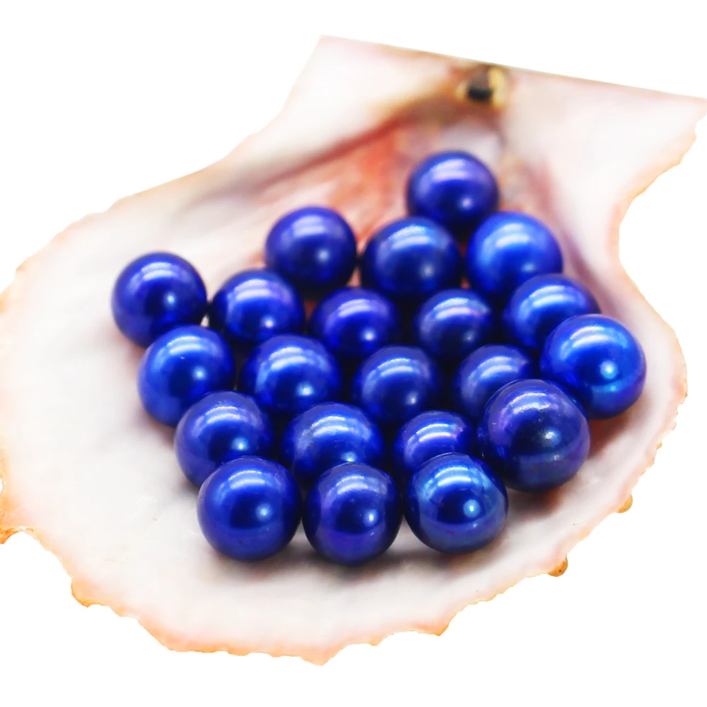 

5A grade size 6-7mm loose freshwater pearls beaded round 9# deep blue zhuji pearls of our 29 colors dyed pearls stock