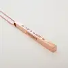 Custom Coordinates Necklace Personalized Bar Necklace 3D Vertical Bar Layered Silver Bridesmaids Gifts Wedding Jewelry