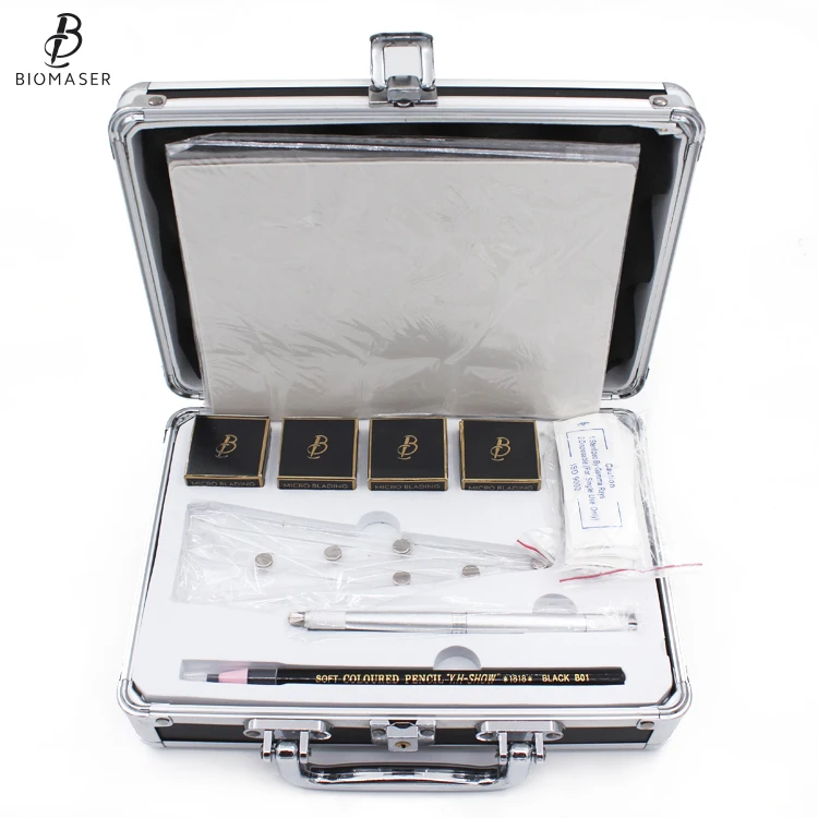 

Biomaser Microblading Kit with Microblades, Microblading Pigment, Manual Pen and Practice Skin for Beginner