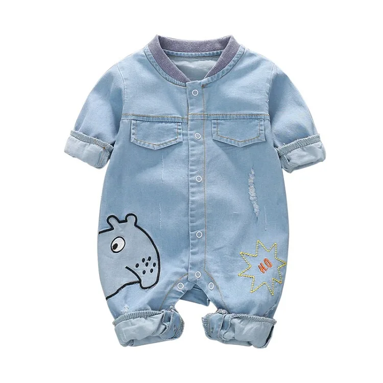 

Long sleeve baby boy denim romper jumpsuit, Picture