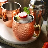 

500ml Beer Drinking Mug Stainless steel mule mug moscow mule copper Hammer mug for cocktail