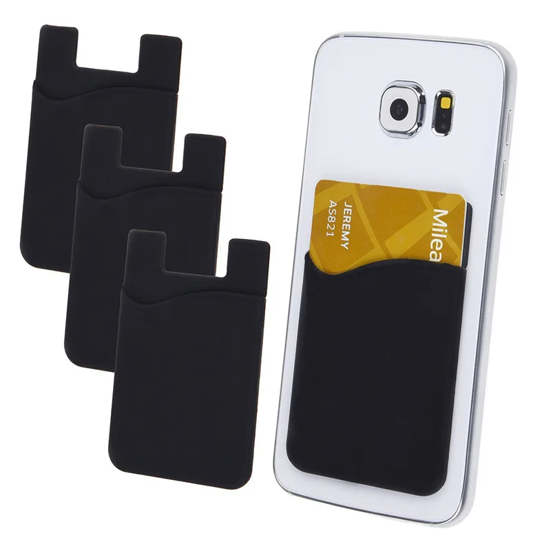 

Wholesale 3M sticky Custom Silicone Phone Card Holder Phone Wallet, Customized color