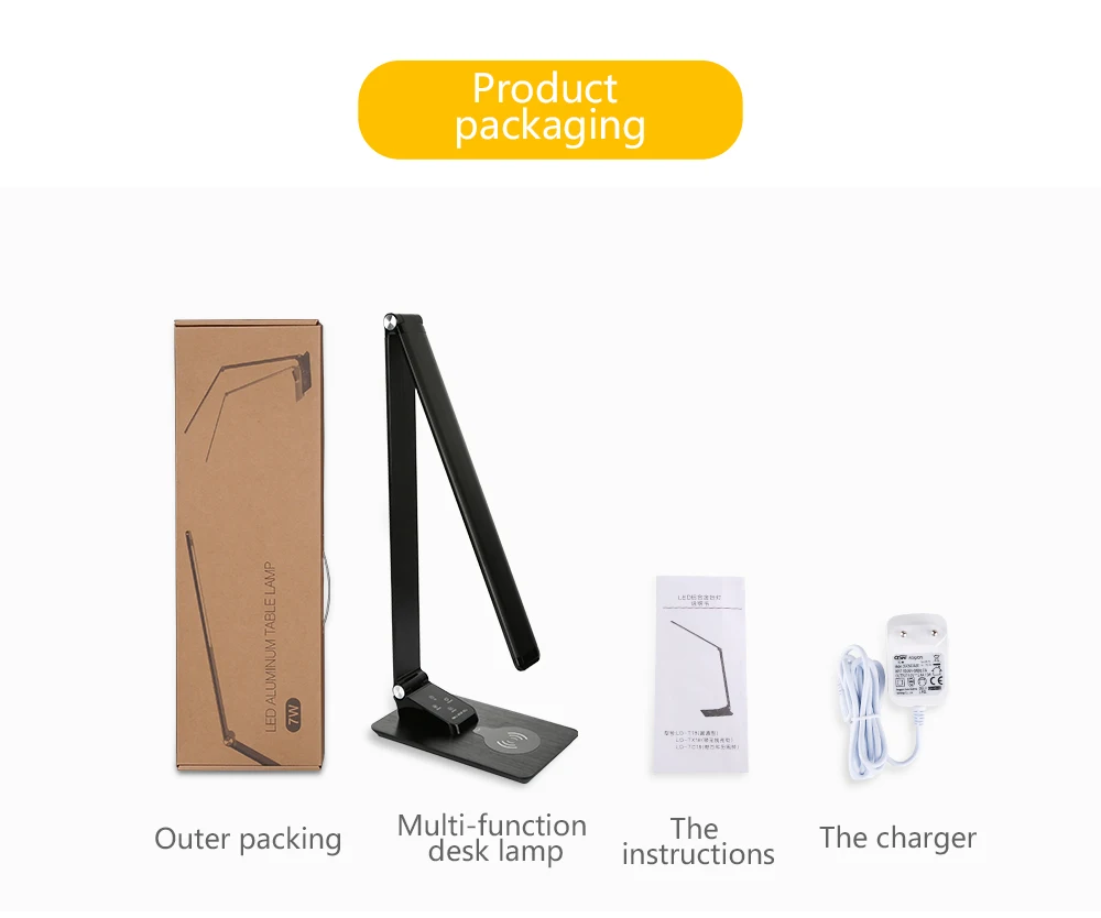 
Amazon 2019 portable modern office usb charger lamp hotel reading led table desk lamp with phone wireless charge 