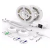 OUMUKALED LED Cabinet Light PIR Motion Sensor LED Strip 2835 EU US UK Plug DC12V Under Bed Lamp Tape Corridor Kitchen Stairs