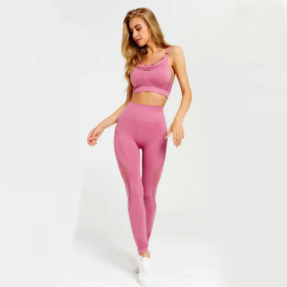 

Women Yoga Suit Colorful Fitness Elastic Gym Seamless Set, Customized colors