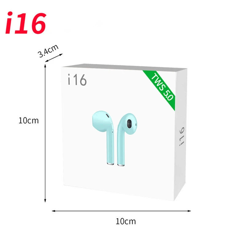 

New Arrival Wireless Headset i16 tws 5.0 Earbuds Earphone sport Headphone for cellphone, Pink;black;white;blue