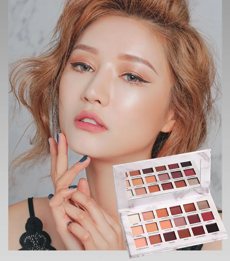 

Marble Colorful Eye Shad18 Color Pumpkin Grapefruit Pearlescent Matte Waterproof And Anti-Sweat Sand Eyeshadow Palette