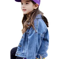 

High quality boutique denim jean jacket for girls with kids jackets top design for 2019