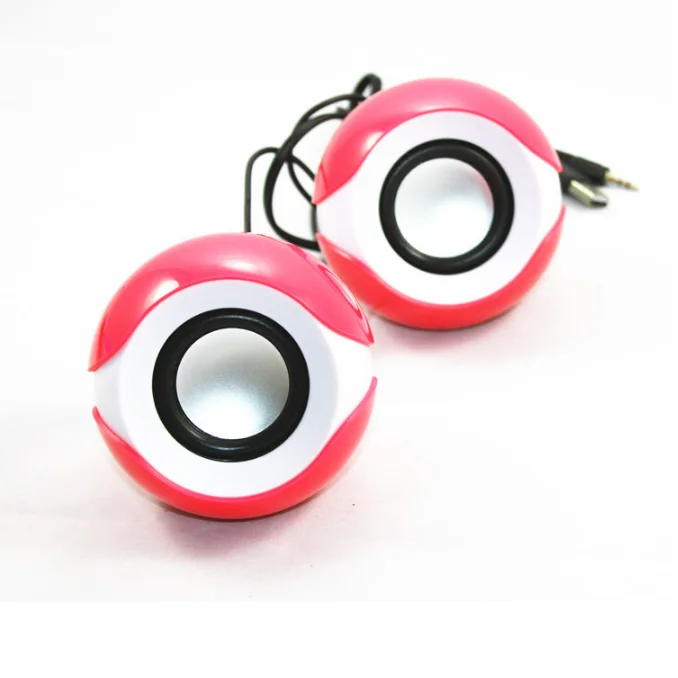 

Wired petal big eye girl mini 2-way speaker pair usb small speaker desktop laptop multimedia mobile phone gift small stereo, Blue/pink