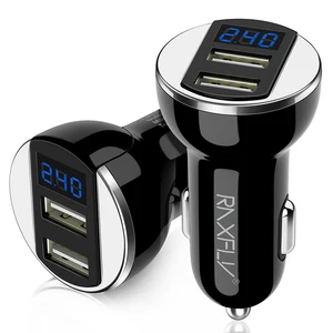 RAXFLY Dual Port USB Car Charger LED Display