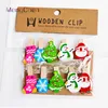 Europe and America Top selling DIY cartoon christmas style wooden 3.5cm mini shapes photo holder clip stand 002