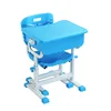 Combo adjustable height primary classroom school furniture single desk and chair sets for study MDF wood or plastic board