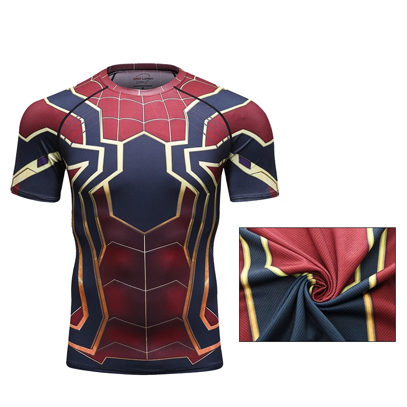 

Wholesale Marvel Clothes Compression 3D Spiderman Tshirt