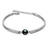 Wholesale 925 Solid Silver Jewelry Natural Black Pearl Bangles