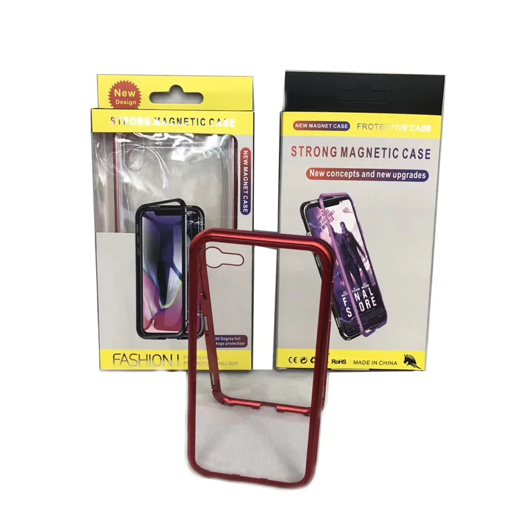 Metal Magnetic Case Double Sided Tempered Glass Back Magnet Cases Cover for iPhone 6s 6 XR XS MAX X 8 Plus