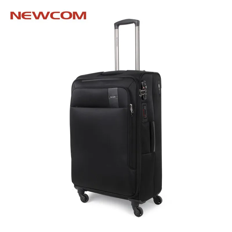 
Soft shell Nylon business luggage sets classic black luggage suitcase with TSA lock 