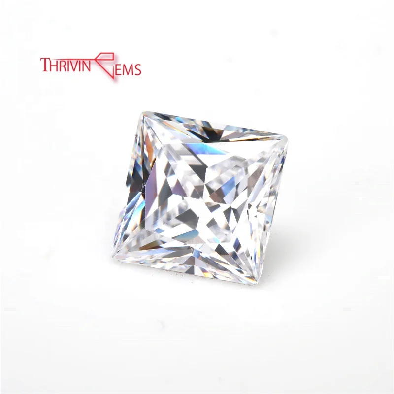 

Thriving Gems Synthetic Wholesale Zircon White 5A Princess Cubic Zirconia Stone