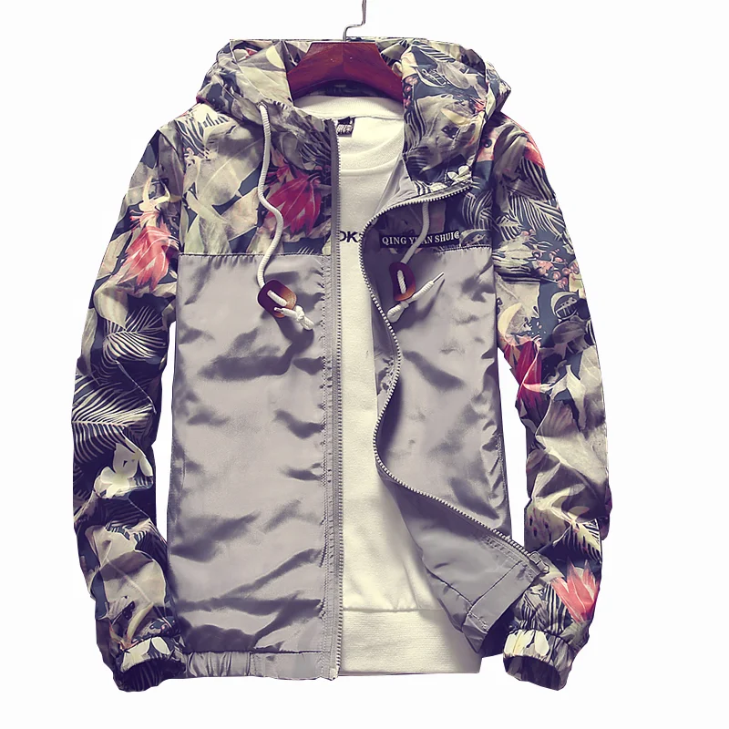 

In-Stock Custom printed Gents Waterproof Softshell Mens Floral Printed Bomber Jacket, Black;grey;light blue;navy;white;army green