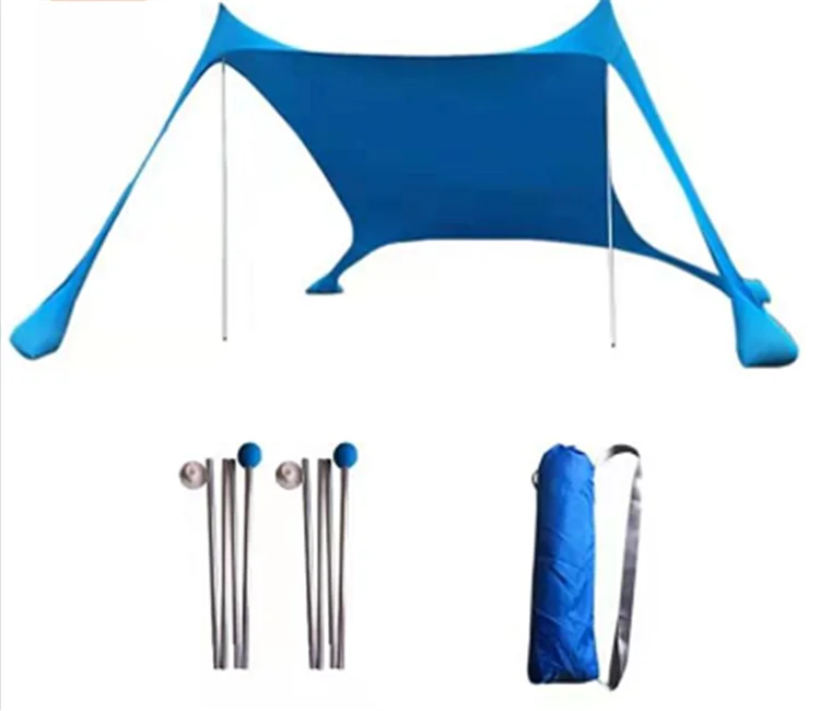 

Hot sale high quality Sunshade Beach Tent with Sand Anchors and Canopy for Beach