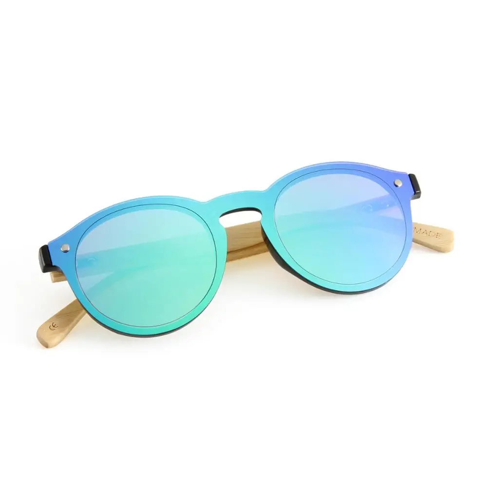 

Fancy One-Piece Green Mirror Lens UV400 Outdoor Sunglasses For Wholesale, Custom colors