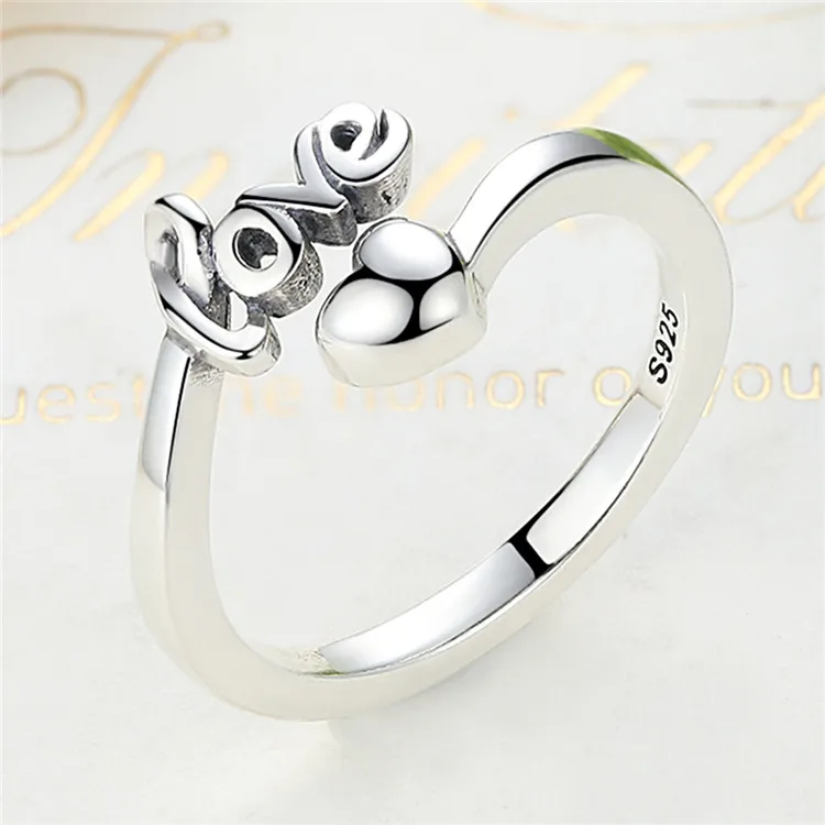

Love Heart Ring Qings 925 Sterling Silver Open Ring With Modern Design