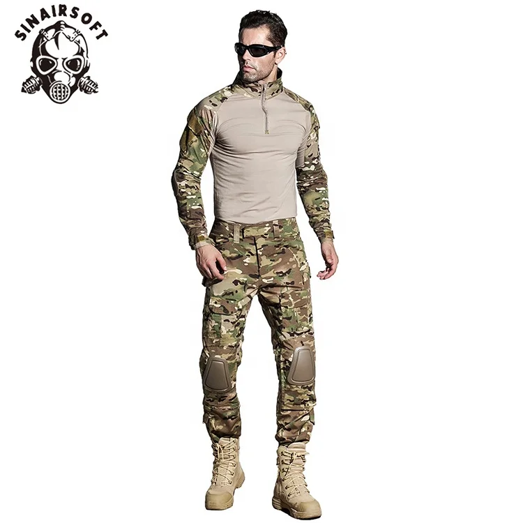 

Tactical Frog Multicam Clothes Combat camouflage Suit Army Military Uniform With Knee Pad, Mc/acu/bk/typ/a-tacs/at-fg/mr/hld/jd