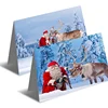 10x15cm Santa Claus and elk Merry Christmas gift 3d lenticular greeting card
