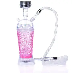 2019 New Design fashion Portable Acrylic Hookah Shisha with led light