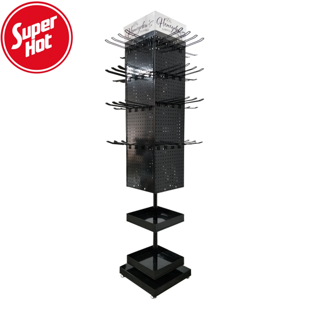 360 Spinning Metal Rack Turntable Pegboard Shelf Hook Display Rotating