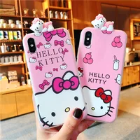 

Hellokitty 3D Doll Rubber Shockproof Lovely soft case for iphone 7 7 Plus 8 8Plus 6 6s Plus