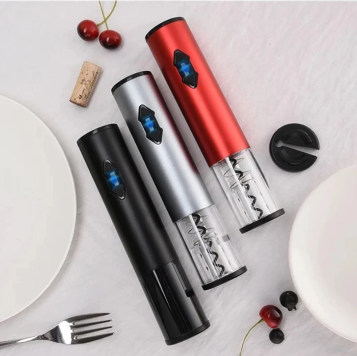 

Custom Waiter Corkscrew Automatic Cordless Electric Wine Opener Gift Set For Promotional Bulk Personalized Gifts, Red/silver/blue